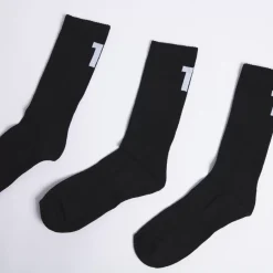11 Degrees 3 Pack Back Logo Socks – Black/Black/Black