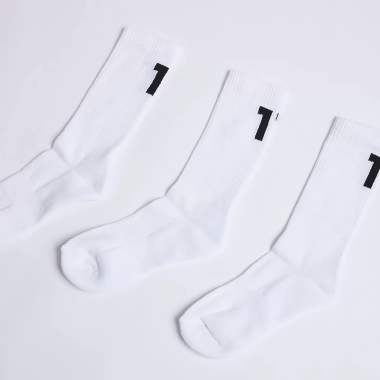 11 Degrees 3 Pack Back Logo Socks – White/White/White