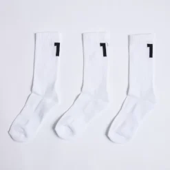 11 Degrees 3 Pack Back Logo Socks – White/White/White