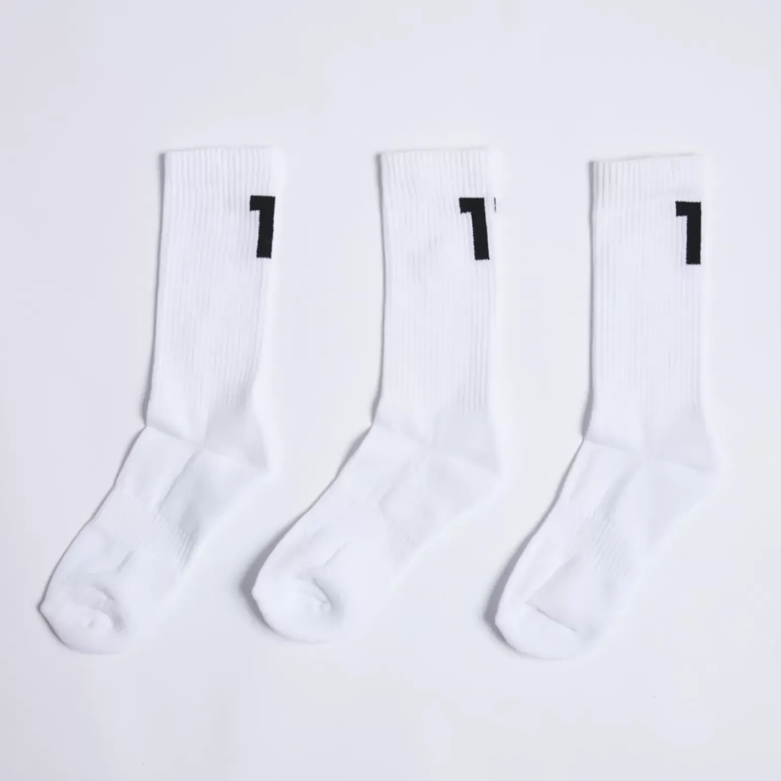 11 Degrees 3 Pack Back Logo Socks – White/White/White