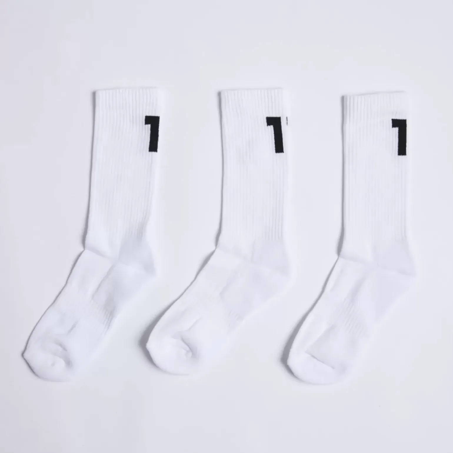 11 Degrees 3 Pack Back Logo Socks – White/White/White