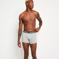 11 Degrees 3 Pack Boxers – Black/White/Grey Marl