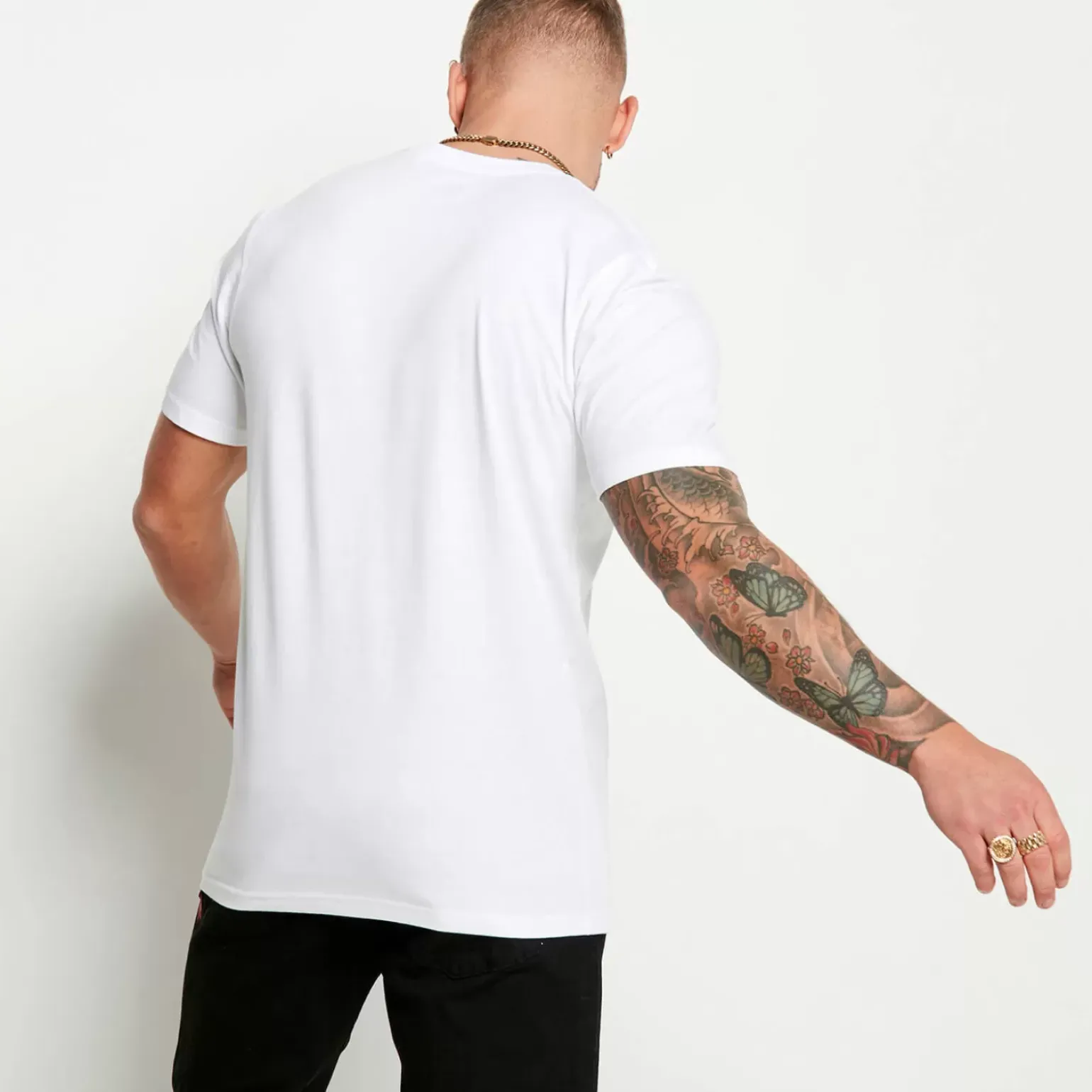 11 Degrees 3 Pack Essential Muscle Fit Short Sleeve T-Shirts – Black / White / Grey Marl