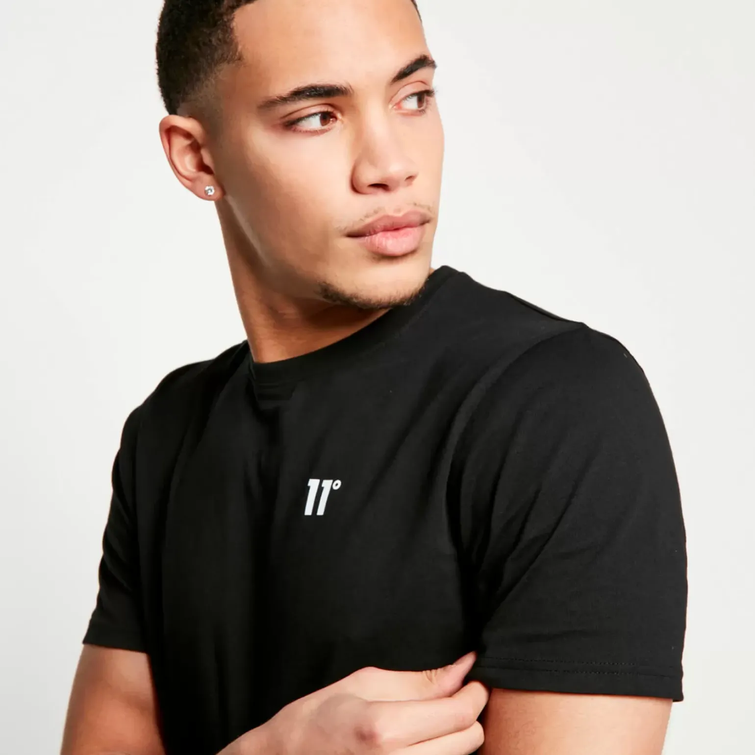 11 Degrees 3 Pack Essential Short Sleeve T-Shirts – Black / White / Grey Marl