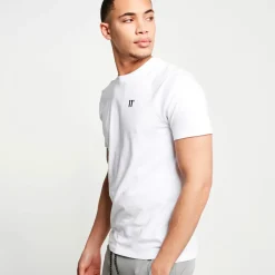 11 Degrees 3 Pack Essential Short Sleeve T-Shirts – Black / White / Grey Marl