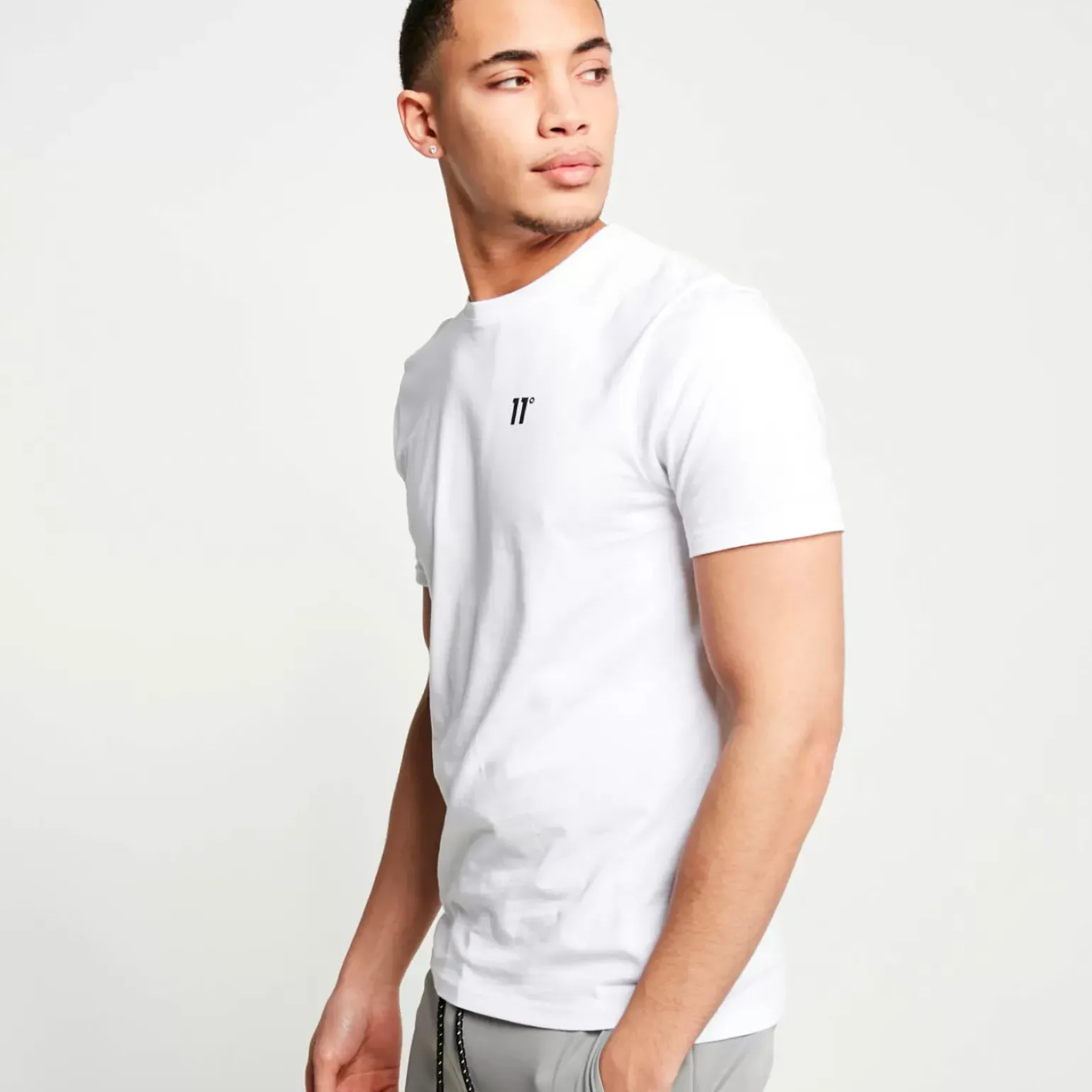 11 Degrees 3 Pack Essential Short Sleeve T-Shirts – Black / White / Grey Marl