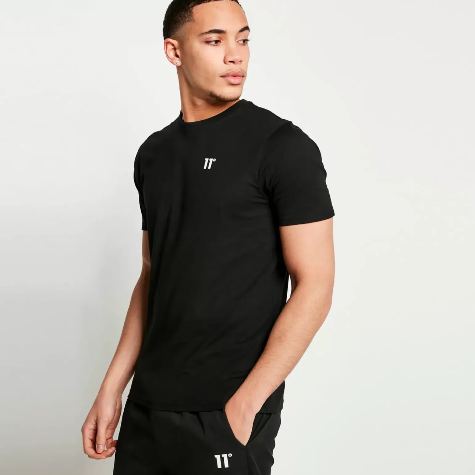 11 Degrees 3 Pack Essential Short Sleeve T-Shirts – Black / Black / Black