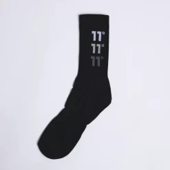 11 Degrees 3 Pack Triple Logo Socks – Black/Black/Black