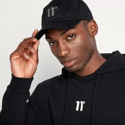11 Degrees Baseball Logo Cap – Blackout