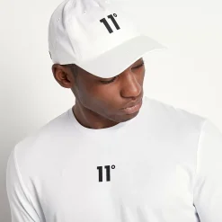 11 Degrees Baseball Logo Cap – White