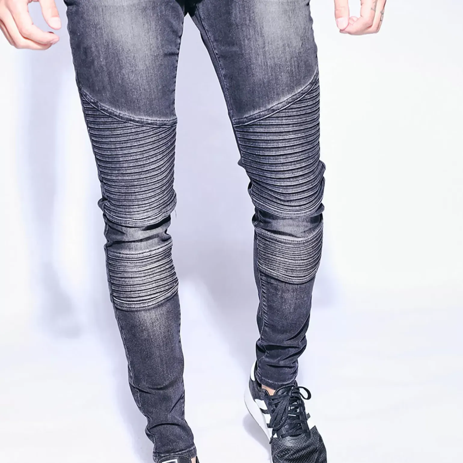 11 Degrees Biker Jeans Skinny Fit – Washed Black