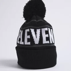 11 Degrees Branded Bobble Hat – Black/White/Charcoal