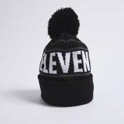 11 Degrees Branded Bobble Hat – Black/White/Charcoal