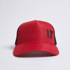 11 Degrees Closed Mesh Trucker Cap – Ski Patrol Red