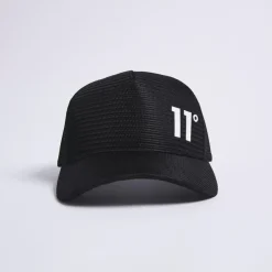 11 Degrees Closed Mesh Trucker Cap – Black