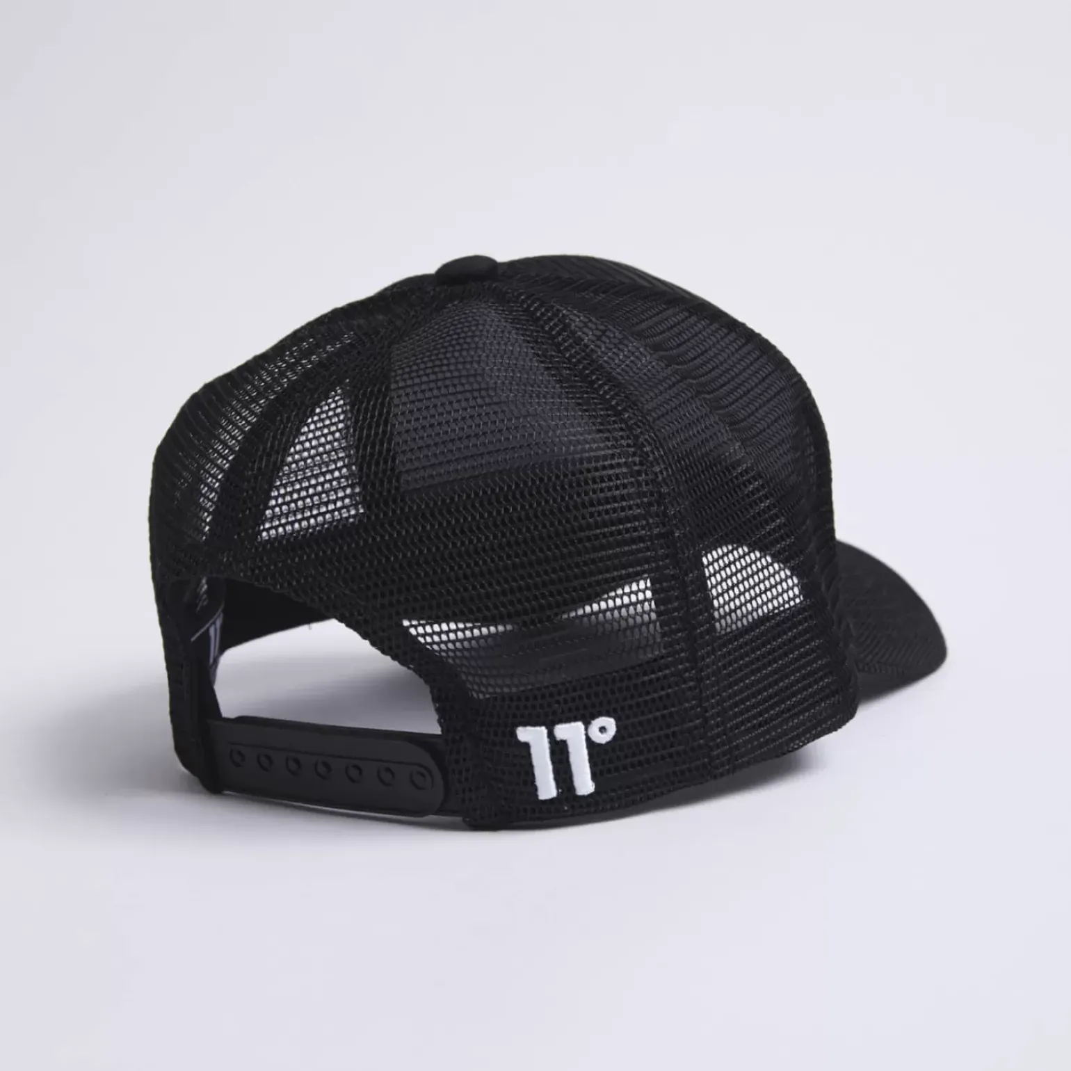 11 Degrees Closed Mesh Trucker Cap – Black