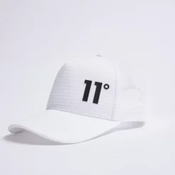 11 Degrees Closed Mesh Trucker Cap – White