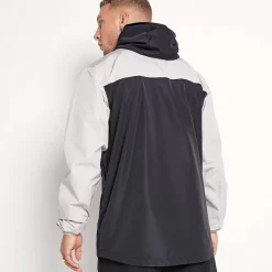 11 Degrees Colour Block Hurricane Jacket – Silver / Black / Limeade