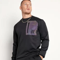 11 Degrees Contrast Pocket Poly Top – Black / Iridescent Reflective