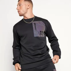 11 Degrees Contrast Pocket Poly Top – Black / Iridescent Reflective