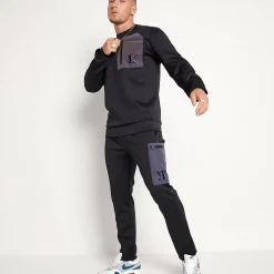 11 Degrees Contrast Pocket Poly Top – Black / Iridescent Reflective