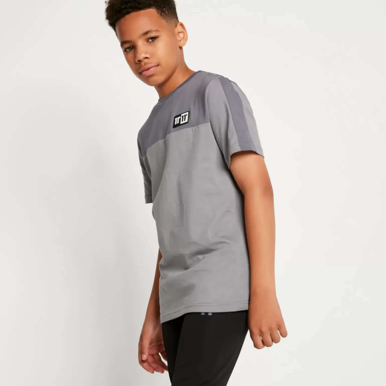 11 Degrees Cut And Sew Domino Poly T-Shirt – Shadow Grey/Steel