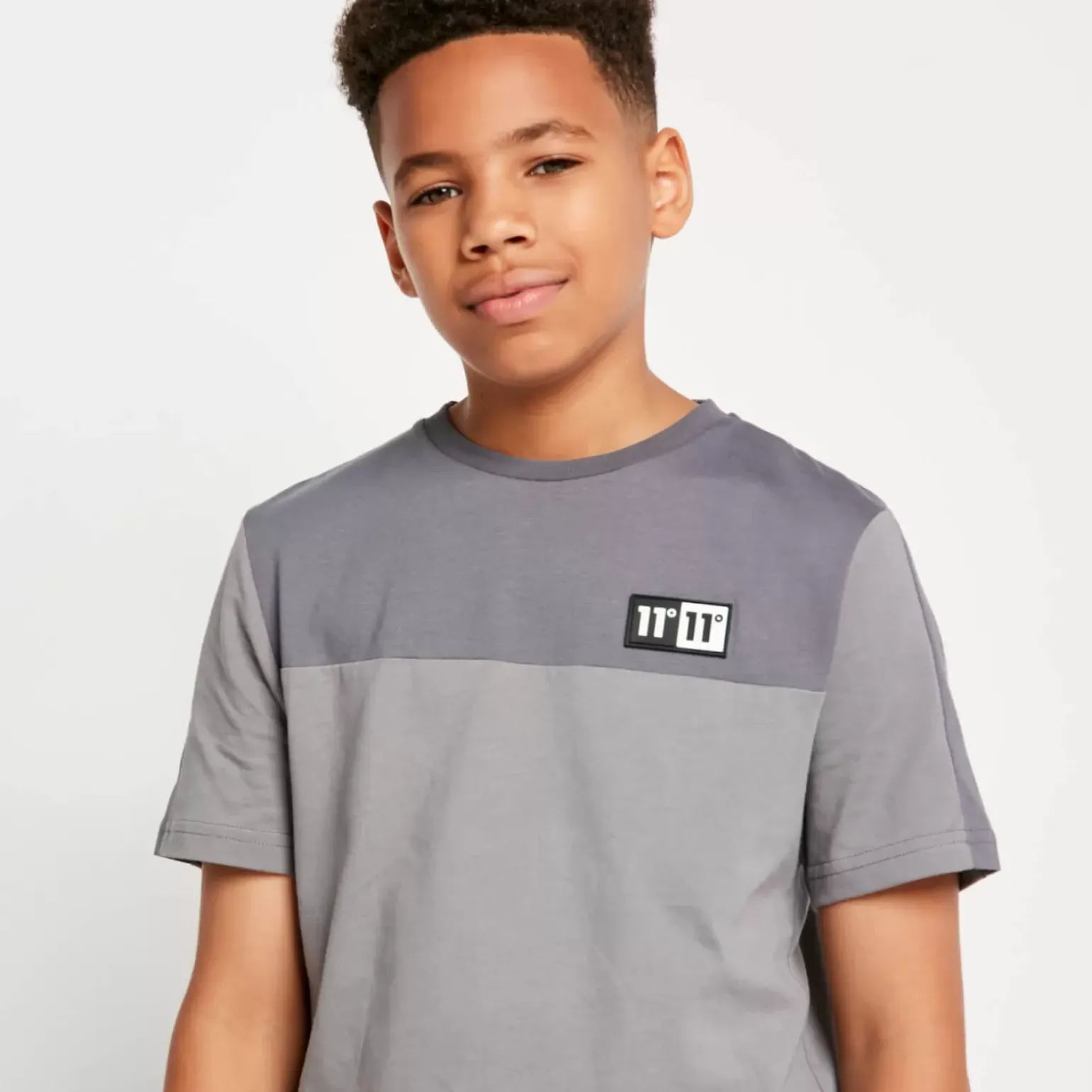 11 Degrees Cut And Sew Domino Poly T-Shirt – Shadow Grey/Steel