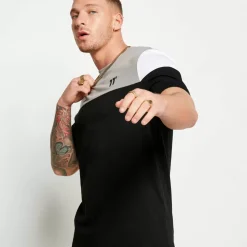 11 Degrees Cut And Sew Short Sleeve T-Shirt – Black/Silver/White