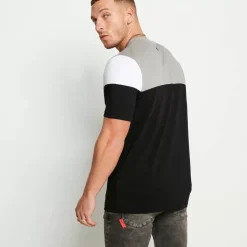 11 Degrees Cut And Sew Short Sleeve T-Shirt – Black/Silver/White