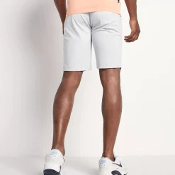 11 Degrees Cut And Sew Tape Detail Poly Shorts – Vapour Grey / White