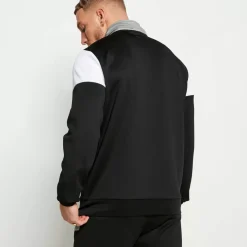 11 Degrees Cut And Sew Track Top – Black/Silver/White