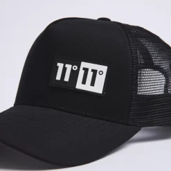 11 Degrees Domino Trucker Cap – Black