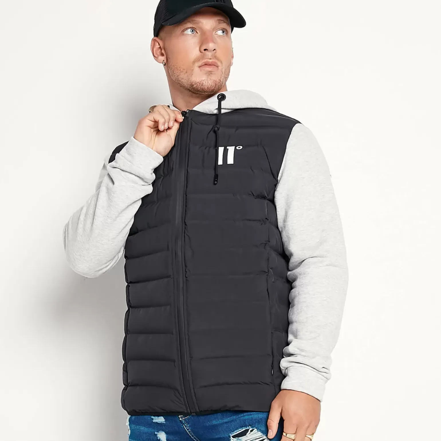 11 Degrees Hybrid Space Jacket – Black / Tornado Marl