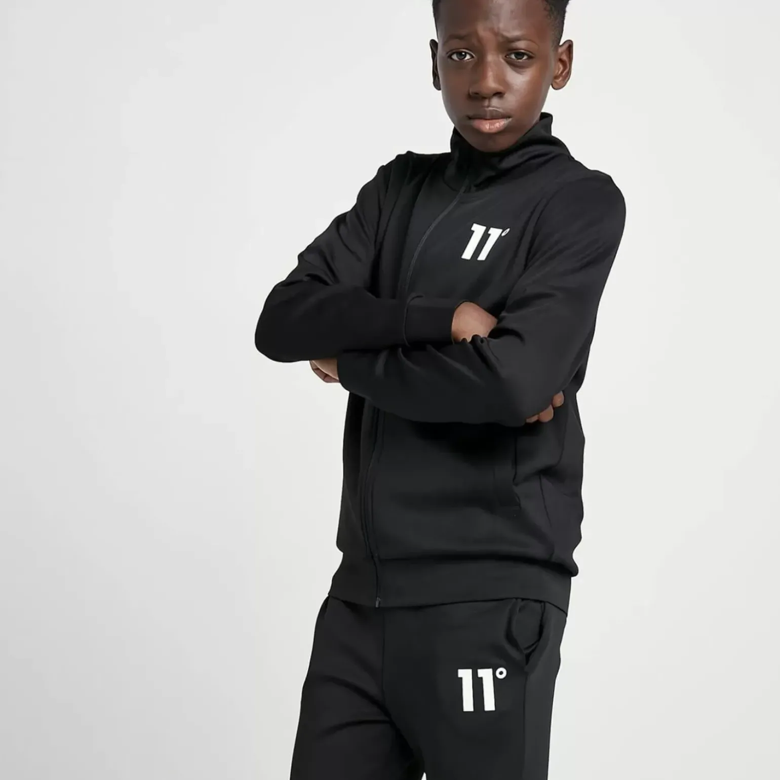11 Degrees Junior Core Poly Tracksuit – Black