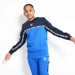 11 Degrees Junior Cut And Sew Taped Sweatshirt – Navy/Skydiver Blue