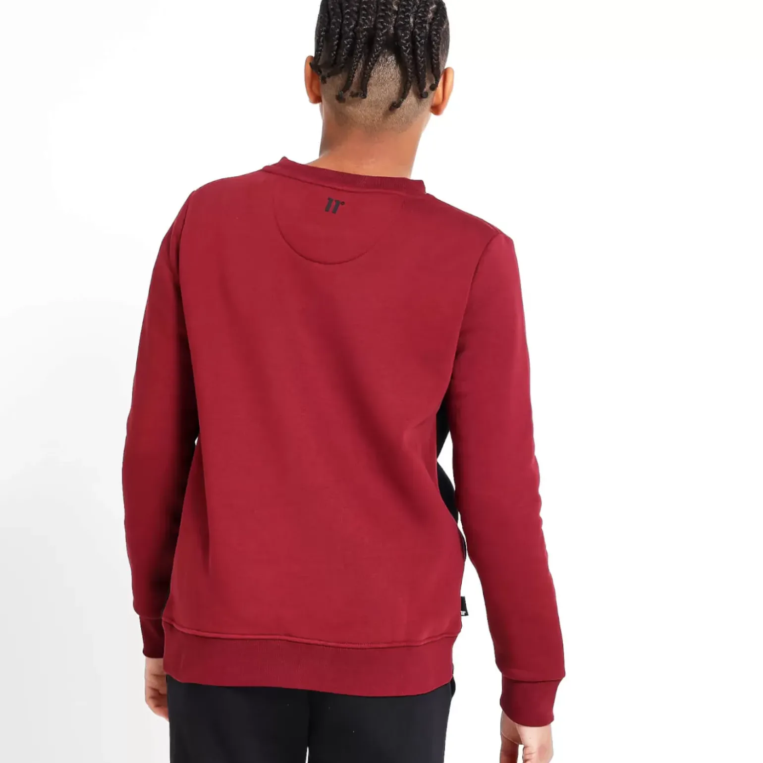 11 Degrees Junior Domino Taped Sweatshirt - Pomegranate/White/Black