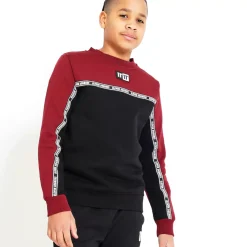 11 Degrees Junior Domino Taped Sweatshirt - Pomegranate/White/Black