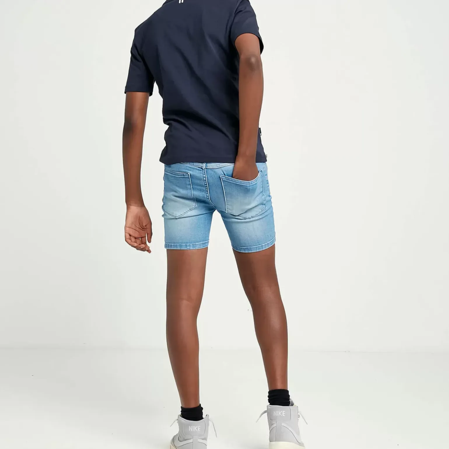 11 Degrees Junior Sustainable Denim Shorts – Light Blue Wash