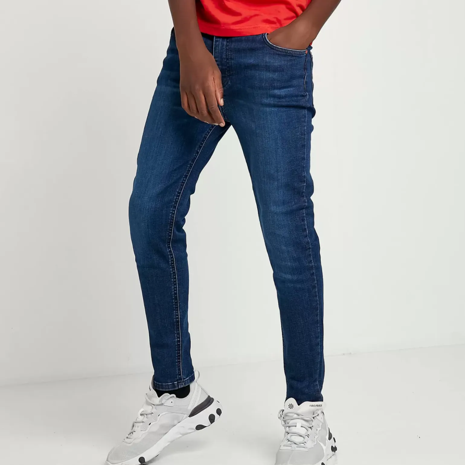 11 Degrees Junior Sustainable Skinny Jeans – Mid Blue Wash