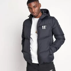 11 Degrees Large Panel Puffer Jacket – Black