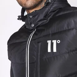 11 Degrees Long Line Chevron Puffer – Black