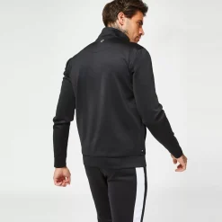 11 Degrees Men'S Colour Block Mesh Insert Track Top - Black/White/Raspberry Red/Sharp Green