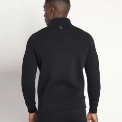 11 Degrees Mesh Tape Funnel Neck Sweatshirt – Black