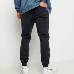 11 Degrees Mixed Fabric Cut And Sew Track Pants – Navy/Black