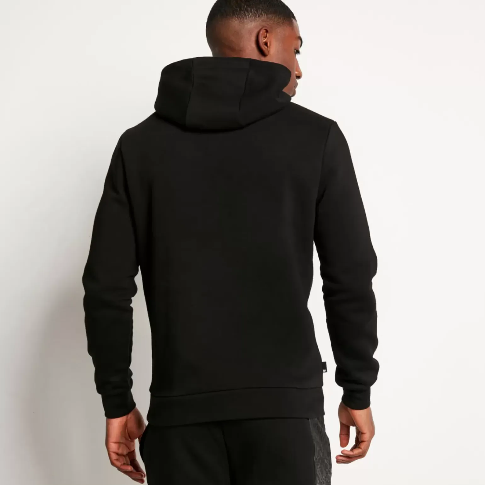 11 Degrees Mixed Fabric Pullover Hoodie – Black