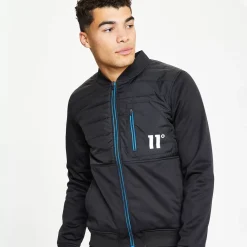 11 Degrees Neoprene Hybrid Bomber Jacket – Black / Skydiver Blue