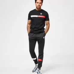 11 Degrees Paint Stroke Track Pants – Black