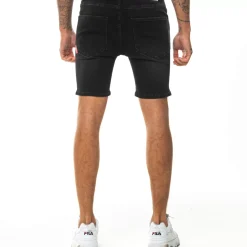 11 Degrees Rip And Repair Skinny Shorts – Washed Black