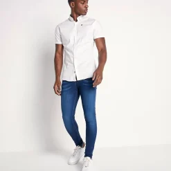 11 Degrees Short Sleeve Contrast Logo Shirt – White