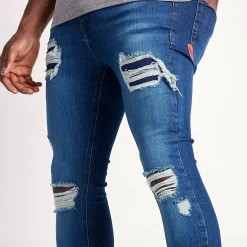 11 Degrees Sustainable Distressed Jeans Skinny Fit – Indigo Wash